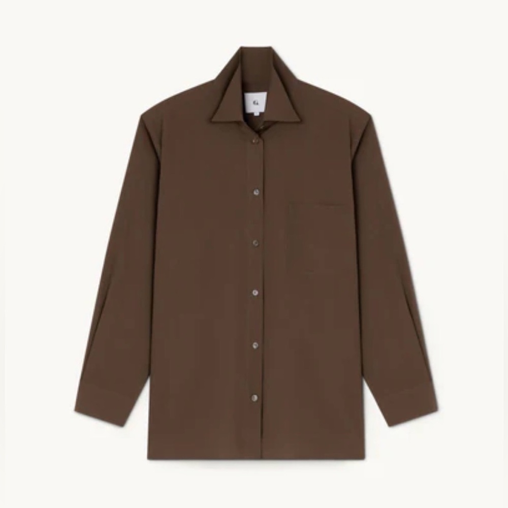 Gwyn by Goop Brown Button-Up Shirt